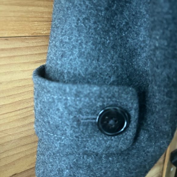 J. Crew Dark Gray Wool Blend Hooded Toggle Pea Coat Size 10 - Picture 3 of 9